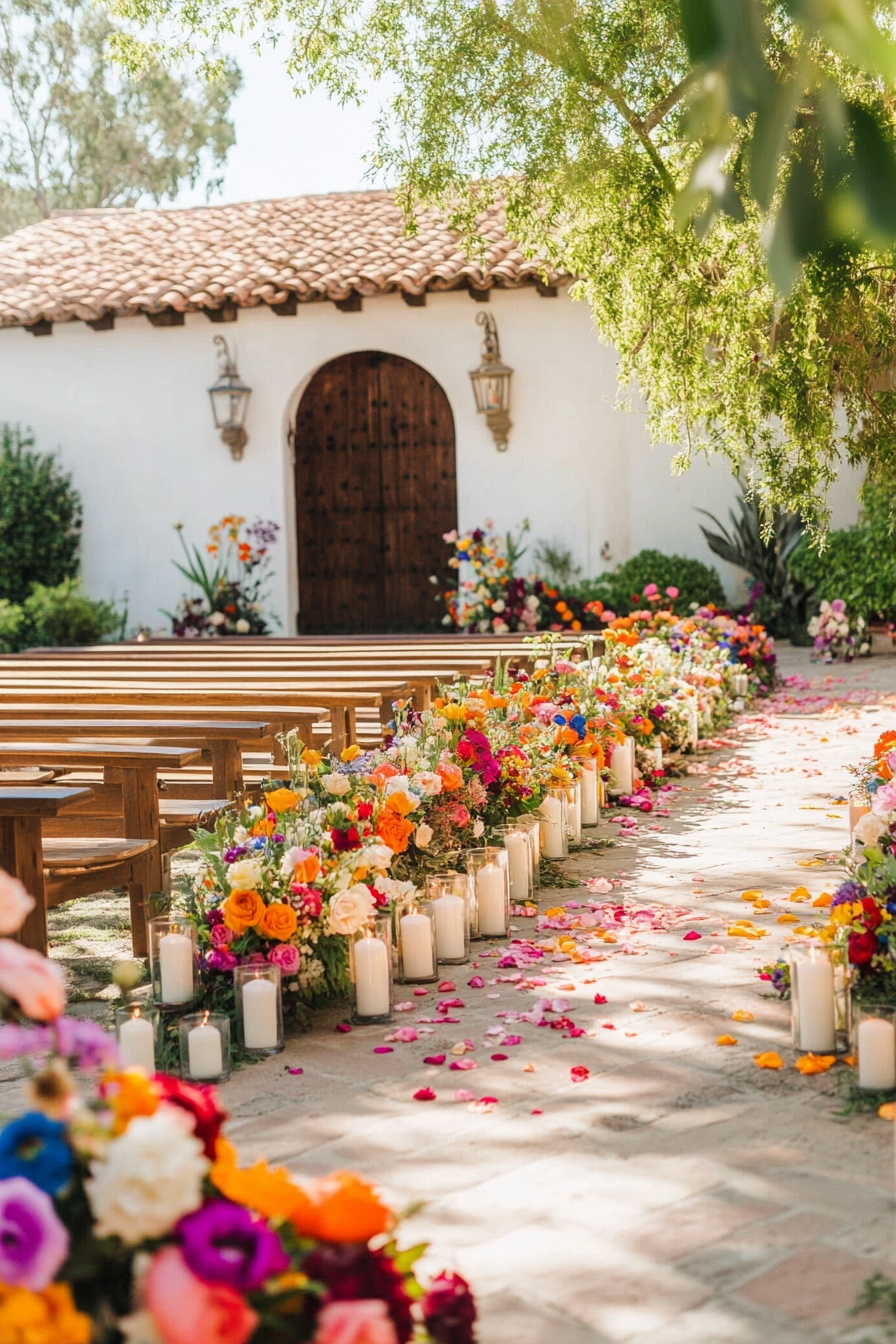 Vibrant Hacienda Floral Pathway