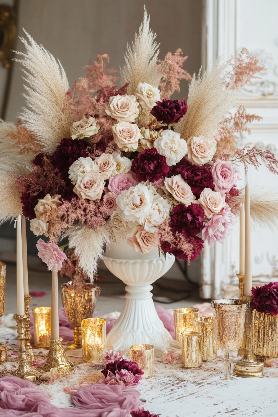 A beautiful boho floral arrangement with pampas gra 7