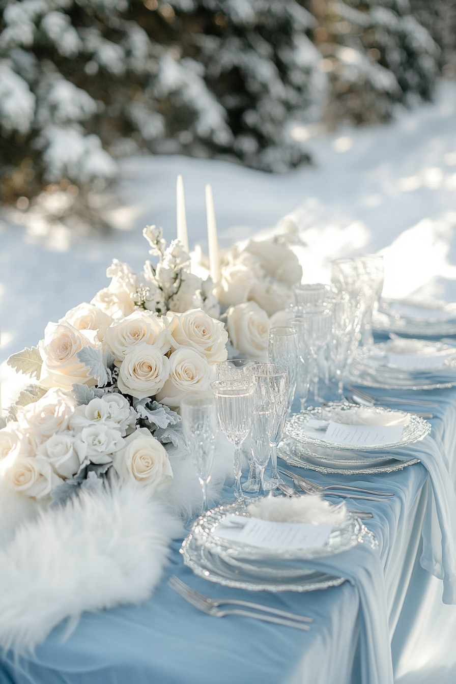 A Snowy Table Setting