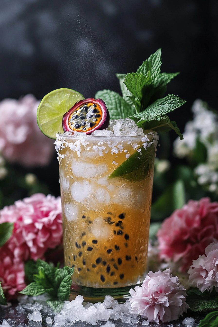 Passion Fruit Lime Caipirinha