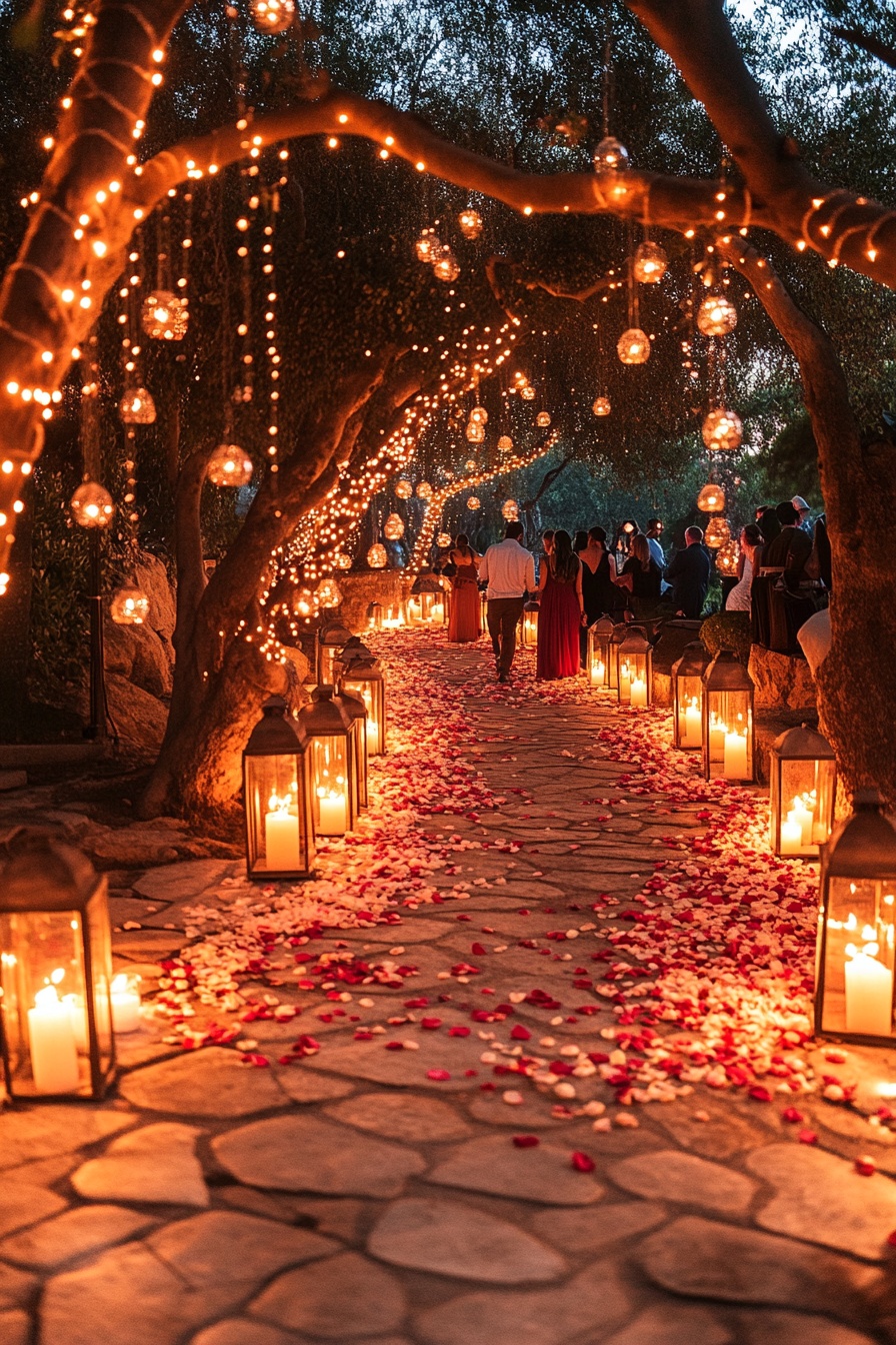 Candlelit Wedding Walkway