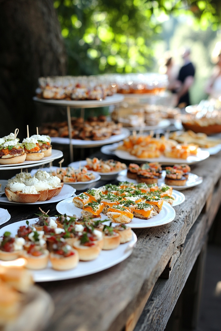 Reception with a Gourmet Appetizer Bar