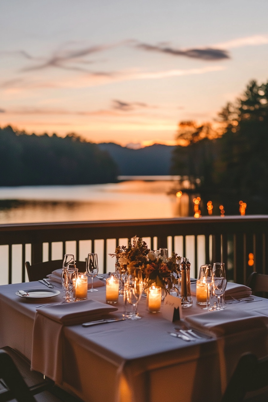 Dinner Surrounded by Candlelight and Sunset Views