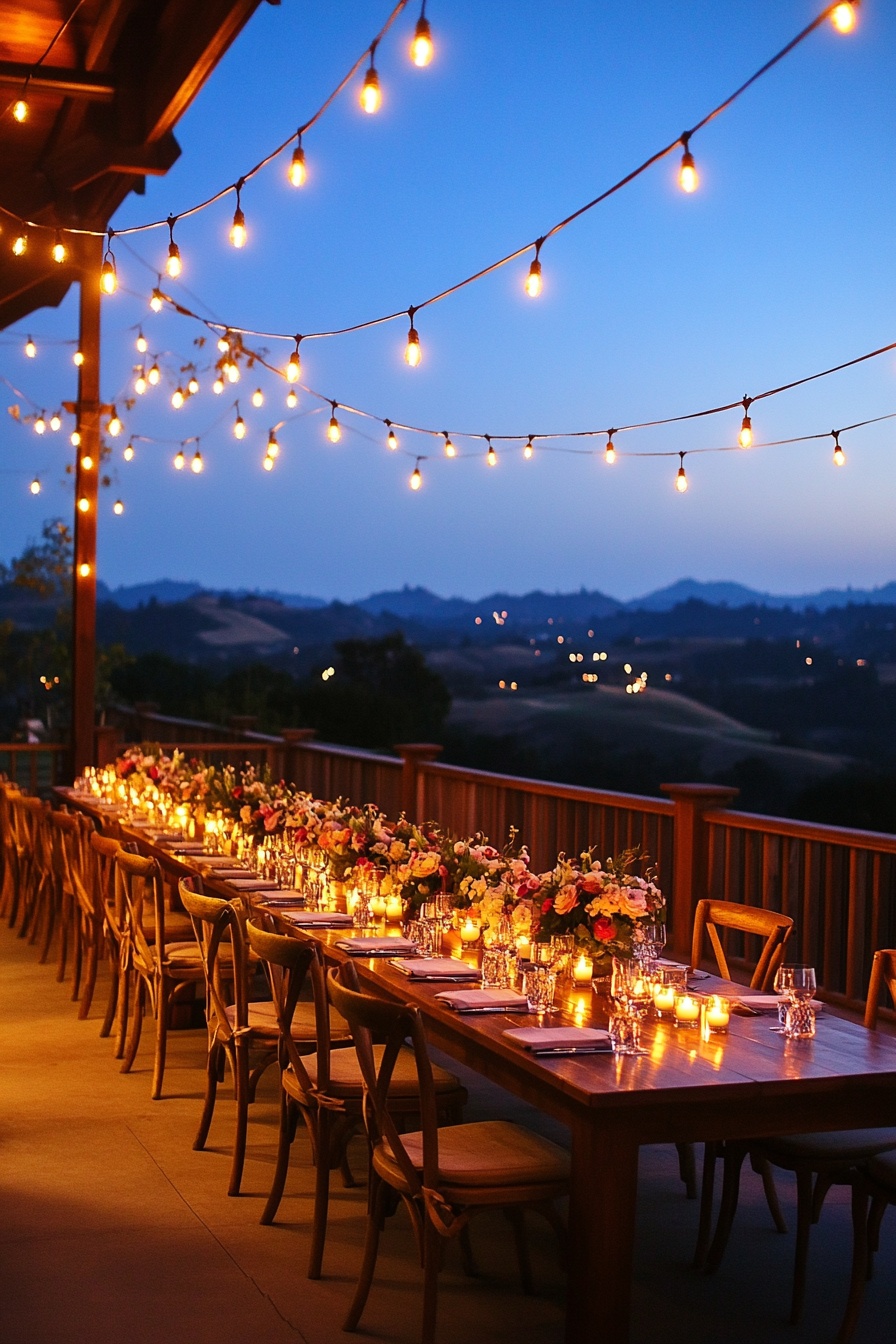 Twinkling Lights and Flowers