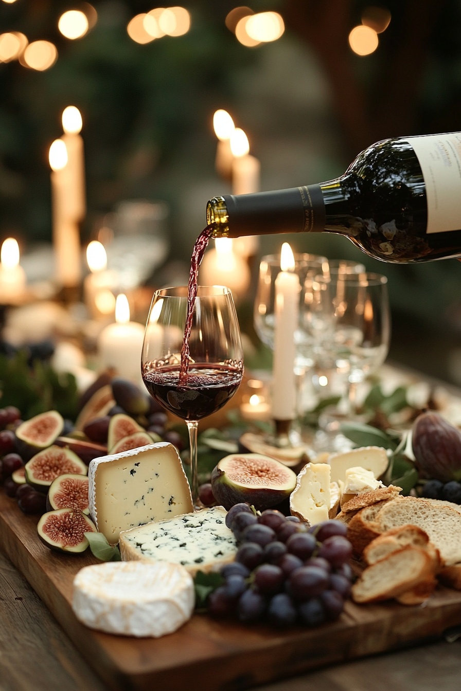 Romantic Wine & Cheese Wedding Reception