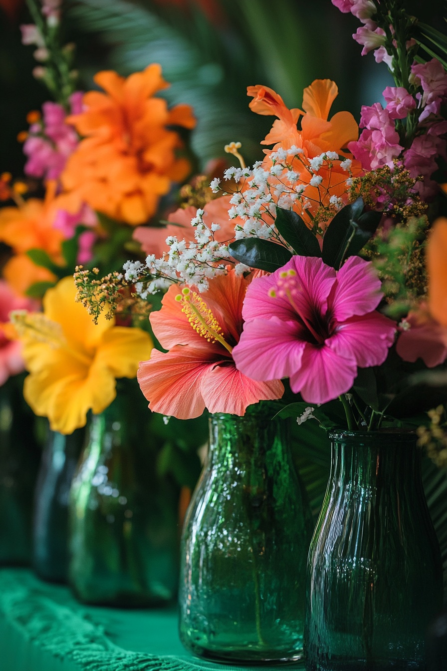 Colorful and Fresh Tropical Blooms