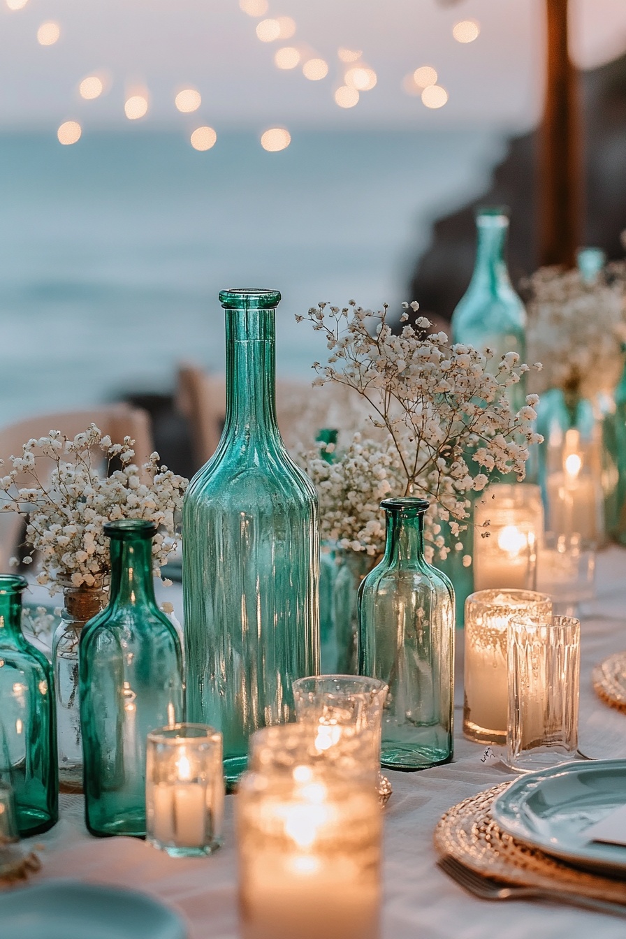 Table with Vintage Bottles