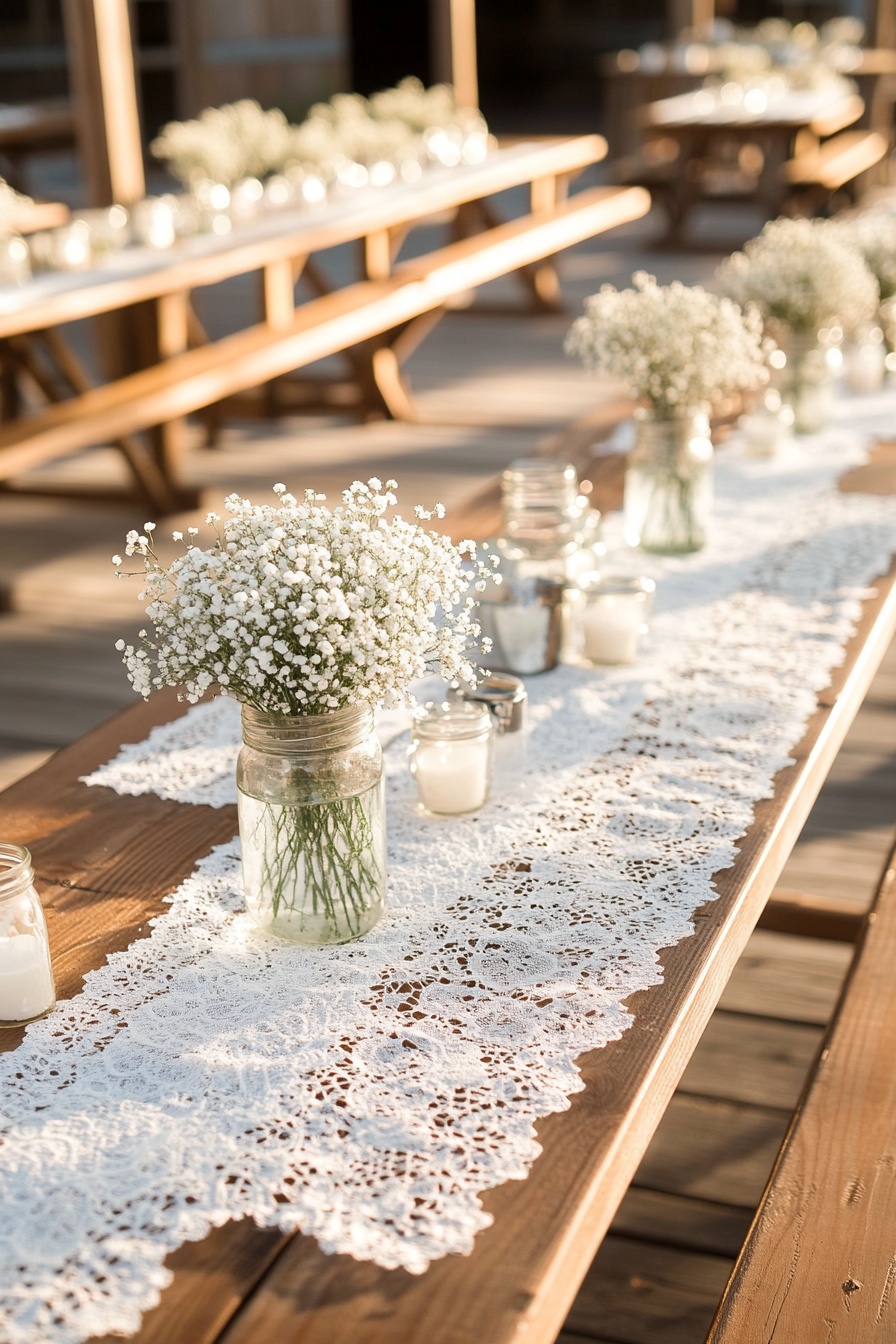Rustic Baby’s Breath Decor