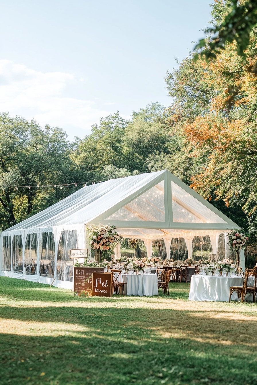 Floral-Filled Tent Reception in Nature