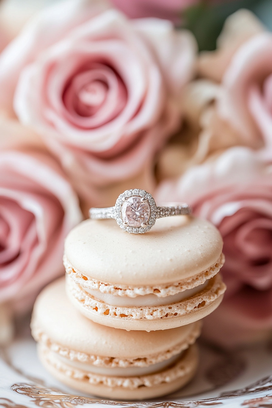 Romantic Setting with Engagement Ring and Treats