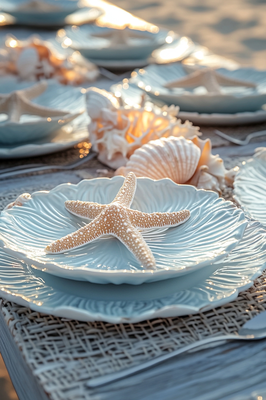 Beach-Inspired Wedding Table Setting