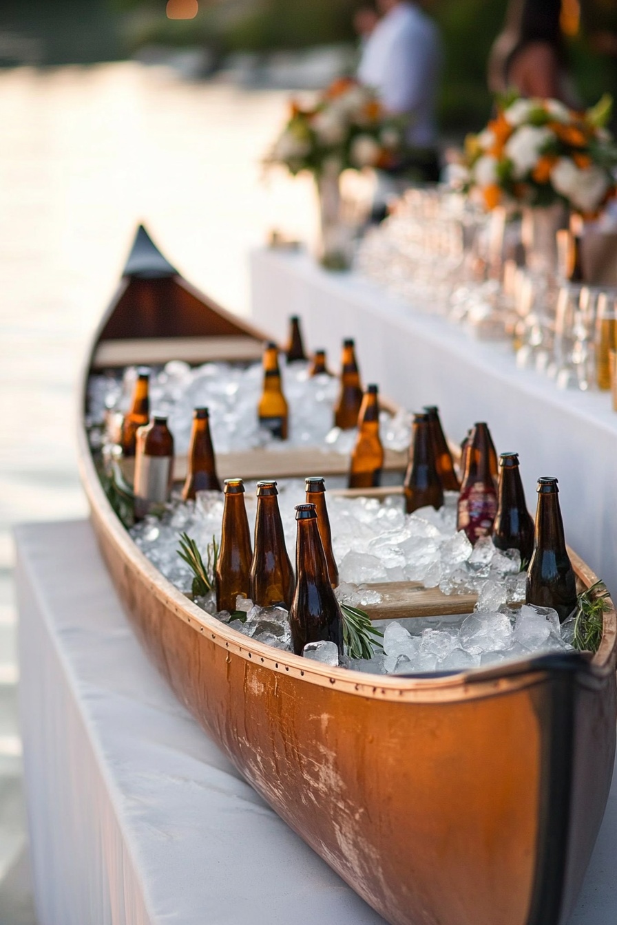 Keep Drinks Chilled in a Rustic Canoe Cooler