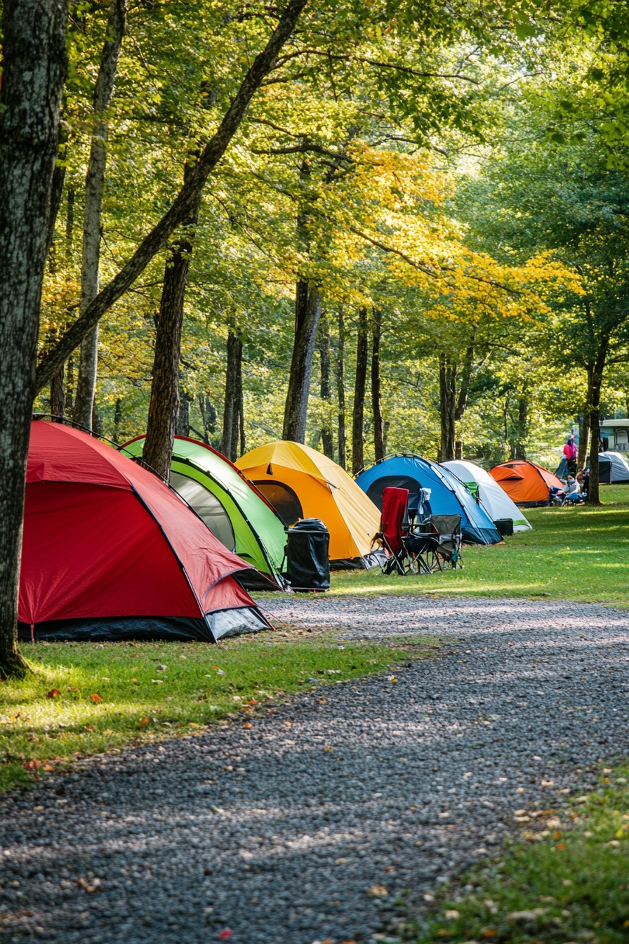 A Cozy Camping Community in a Forest
