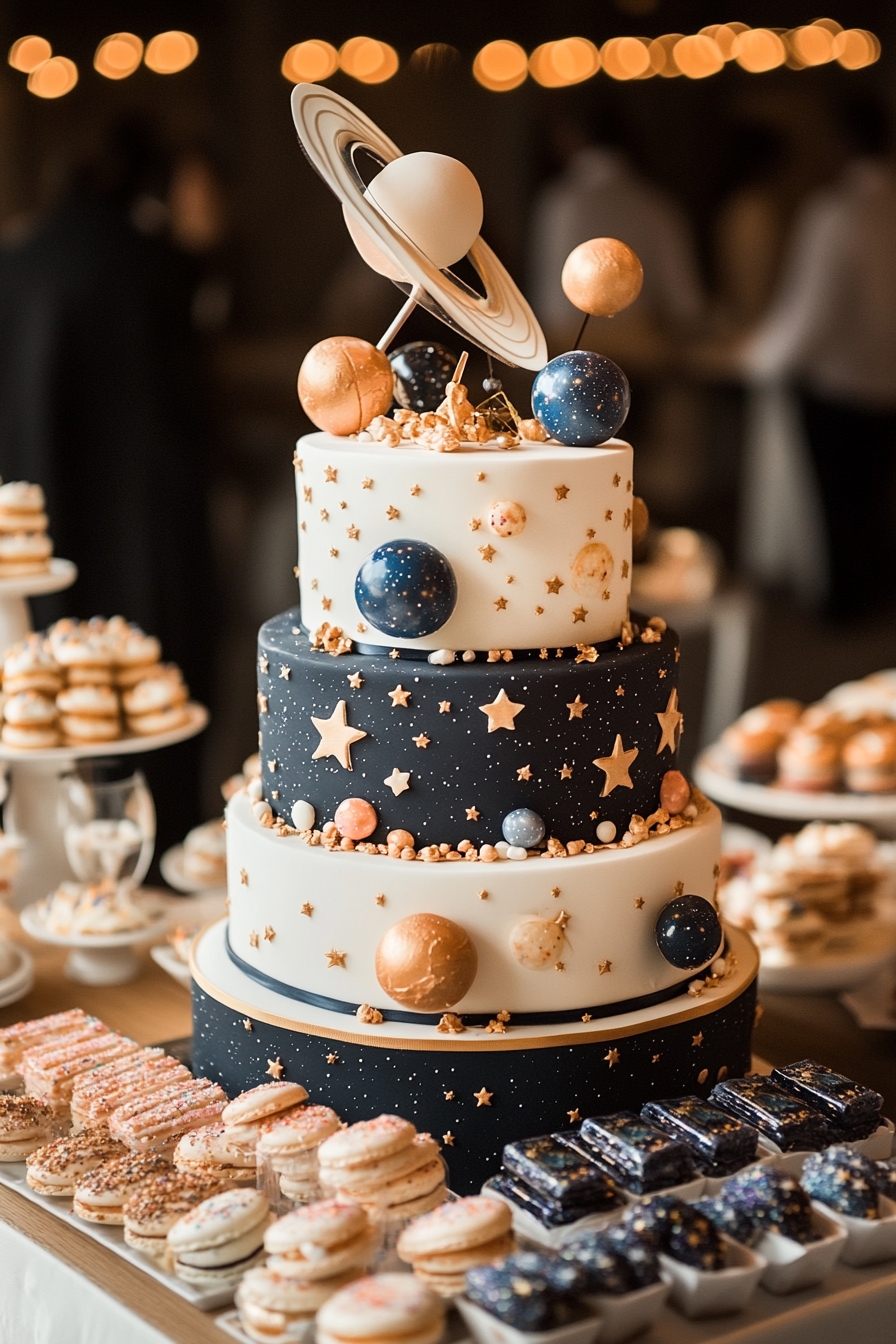 Celebration with a Space-Themed Cake