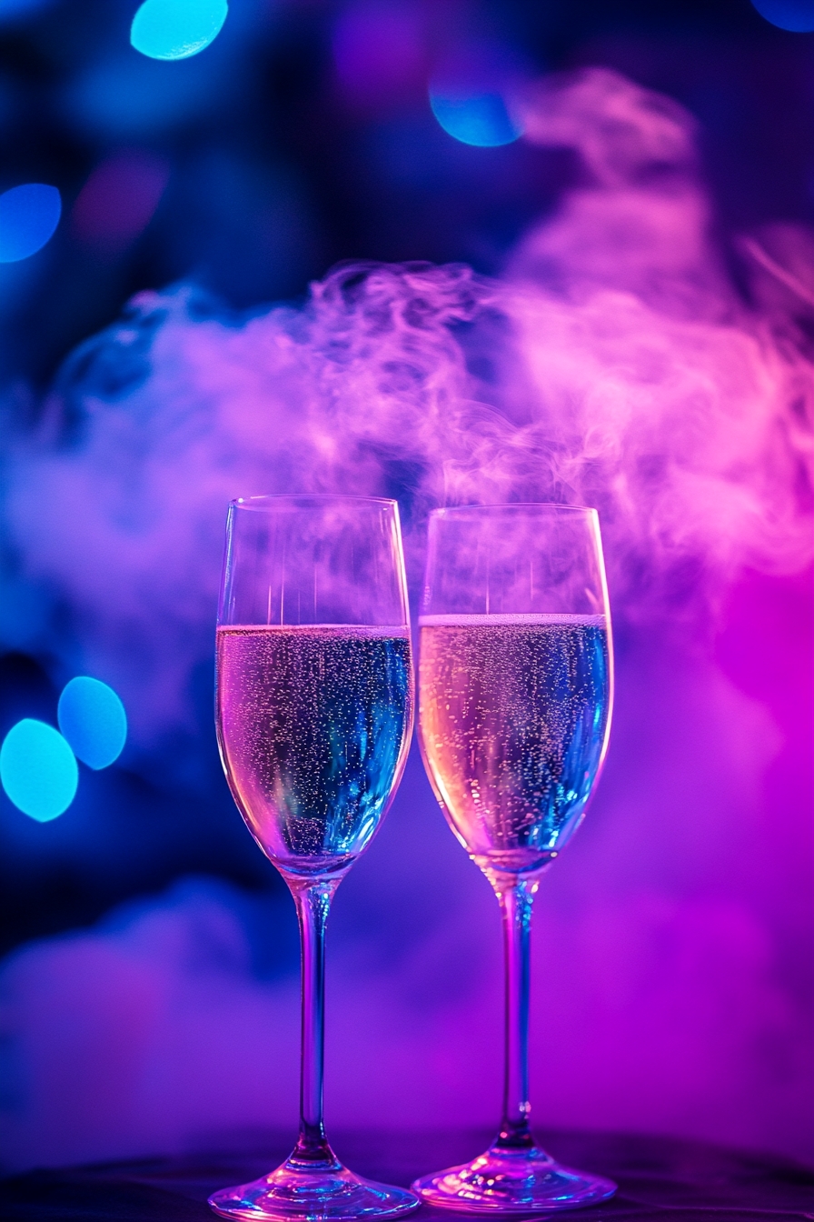 Champagne and Glowing Lights