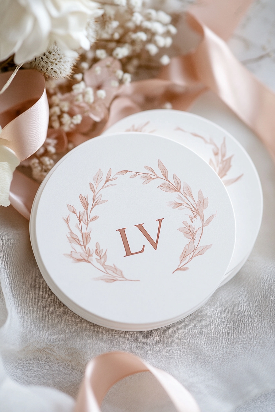 Coasters with Personalized Initials