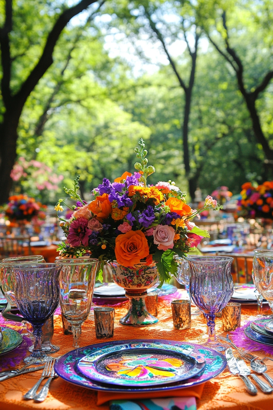 Colorful Floral and Handcrafted Tableware
