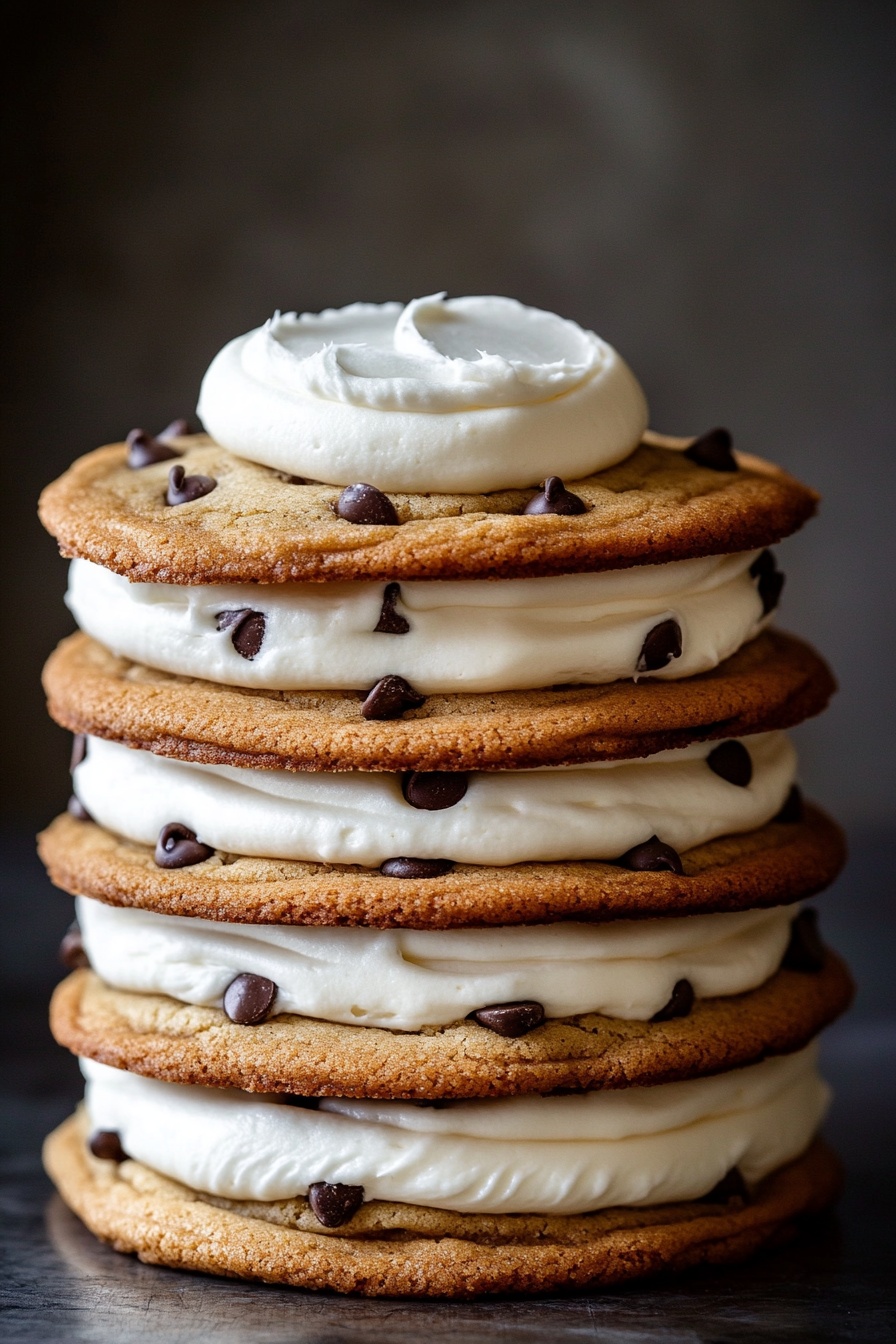 Cake Showcasing Chocolate Chips and Fluffy Frosting
