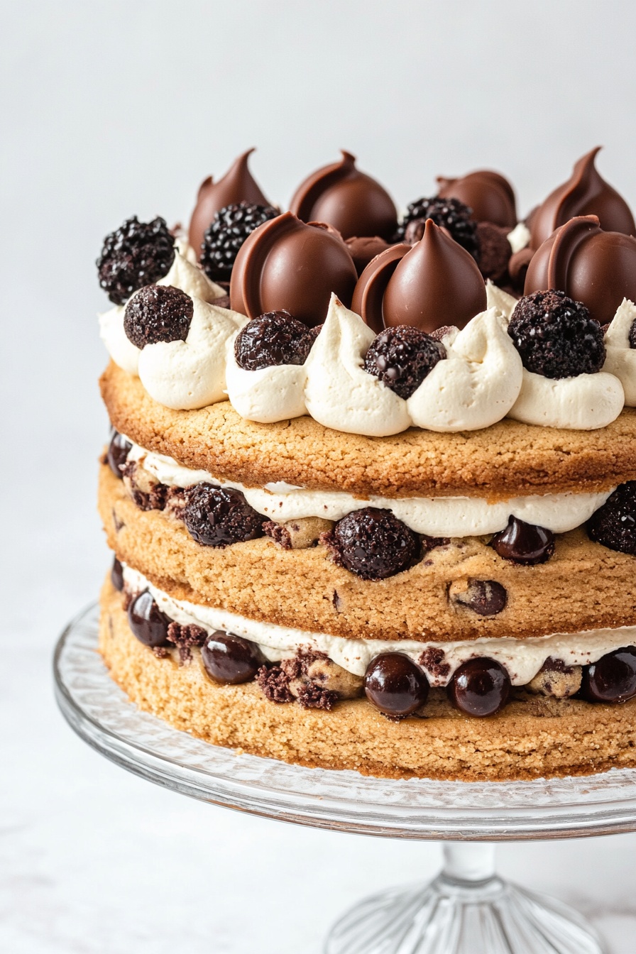 Cake Offering Layers of Chocolate and Blackberries