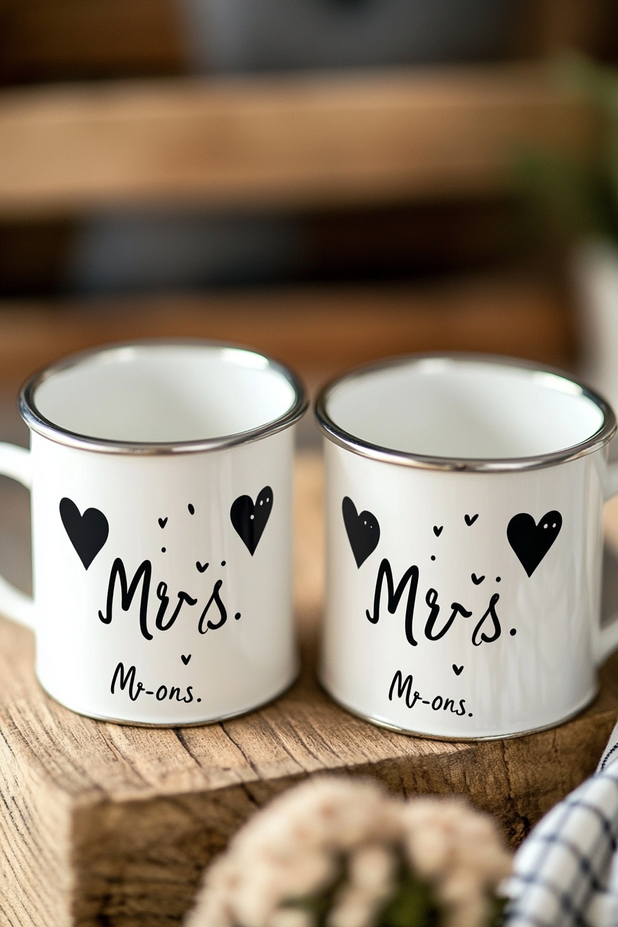 Couple Mugs for Newlywed Gifts