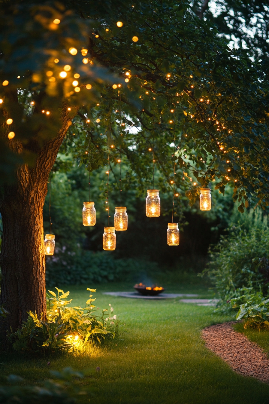  DIY Mason Jar Hanging Lanterns