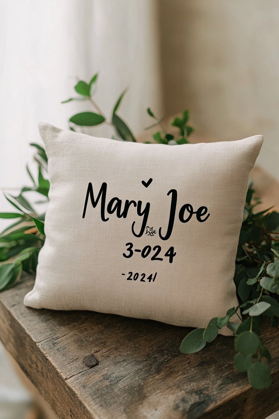Date & Name Pillow for Couples