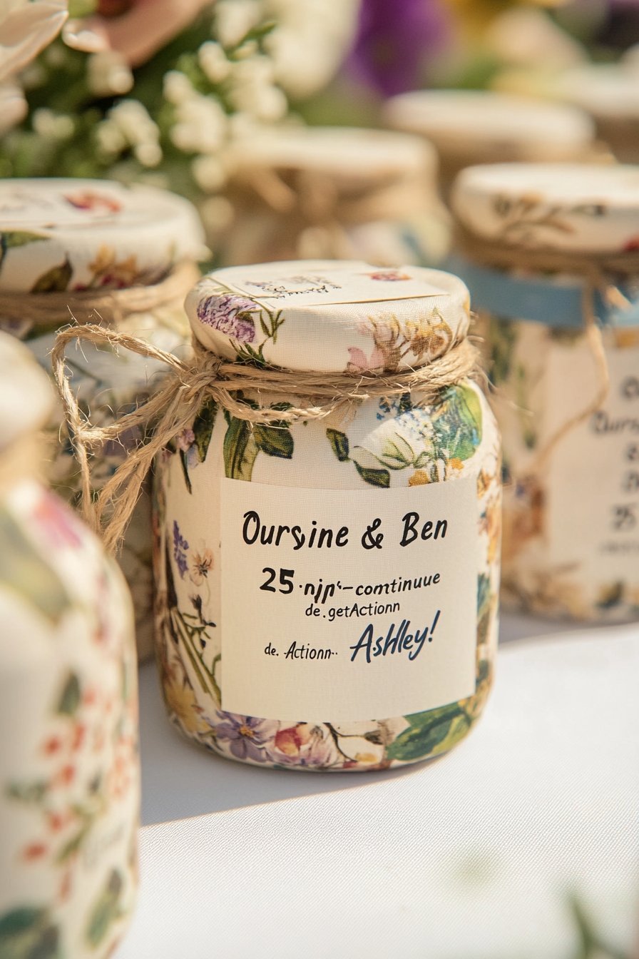 Delightful Floral Wedding Jars