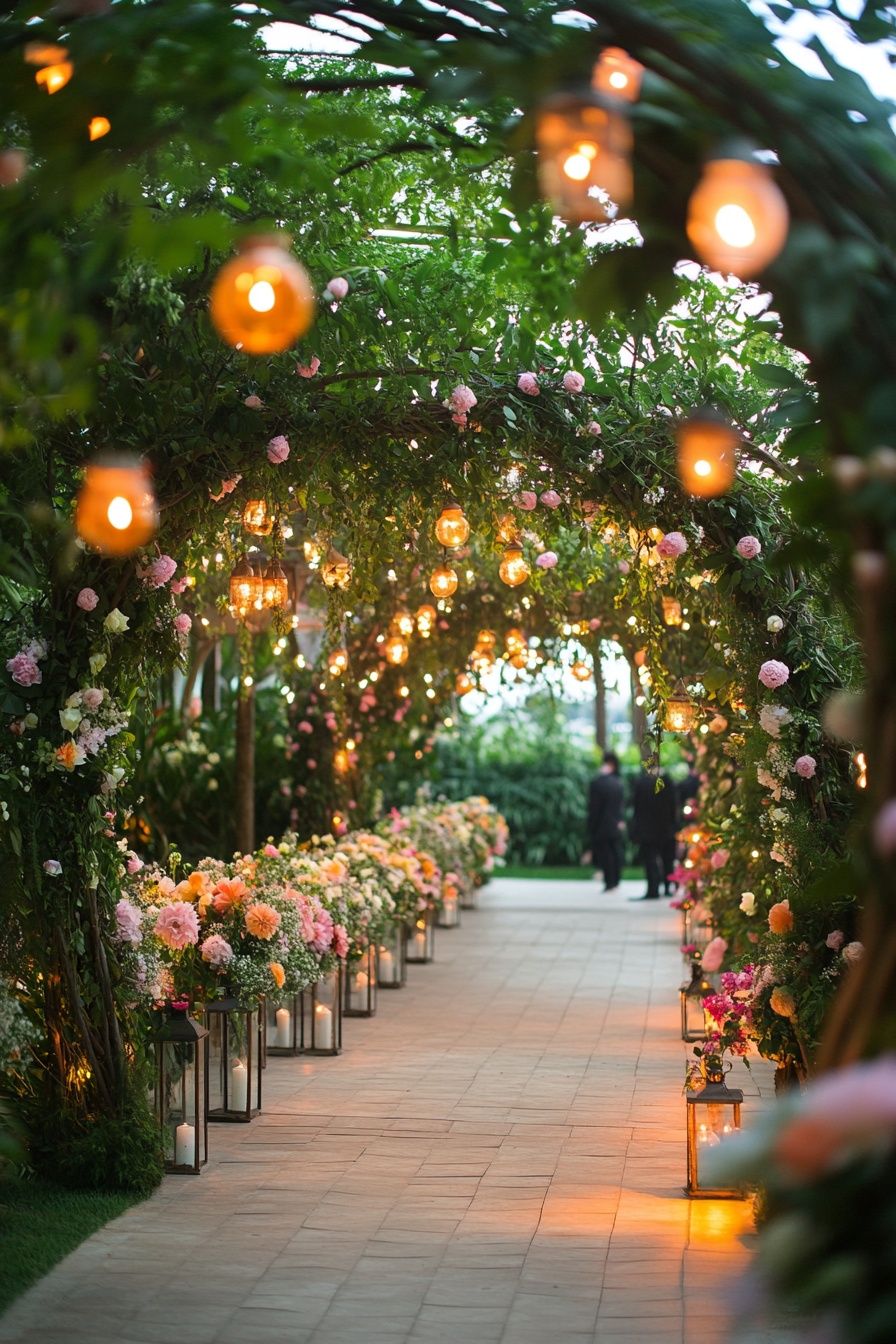 Twilight Garden Pathway for a Dreamy Wedding Setting