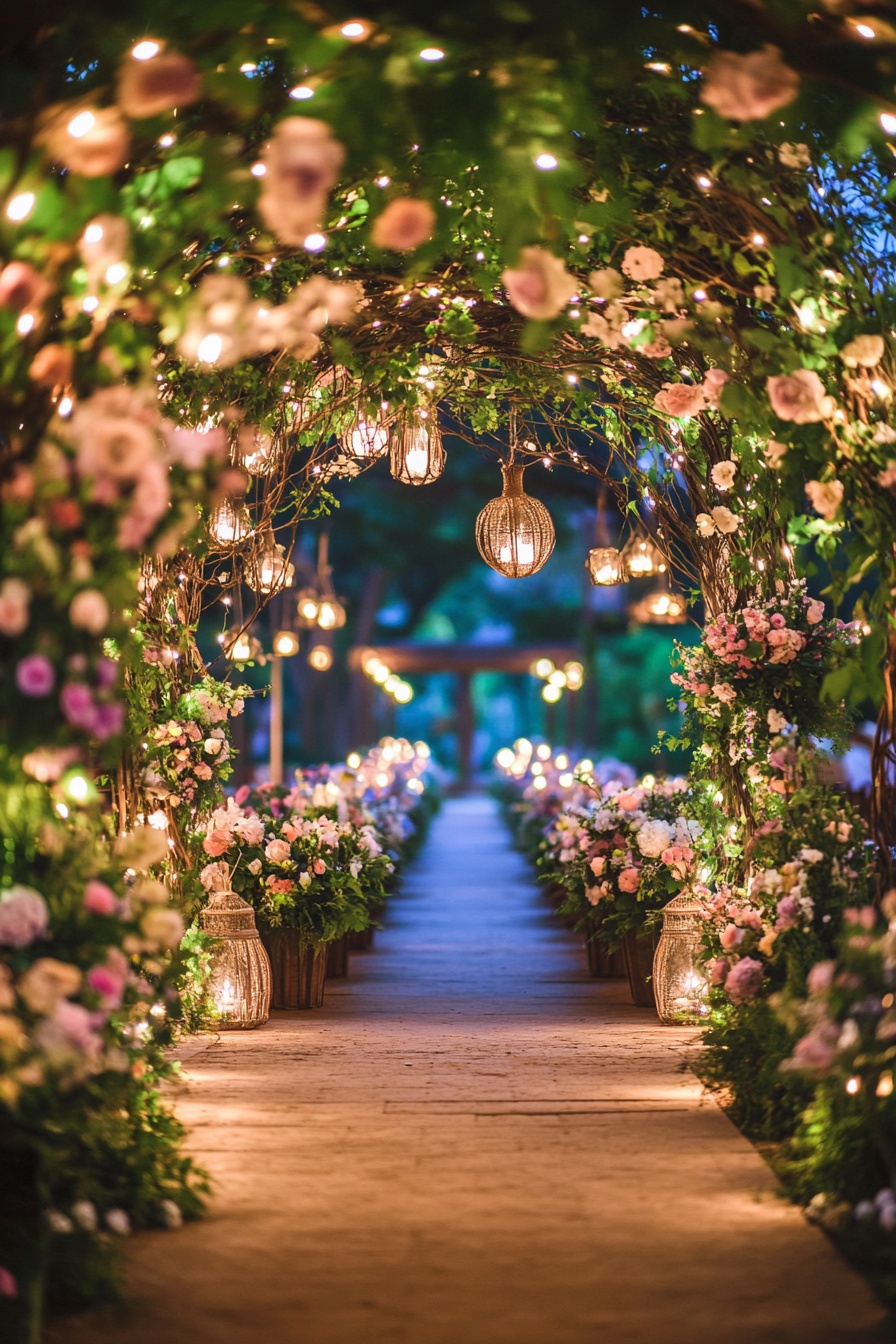 Magical Lantern-Lit Wedding Entrance