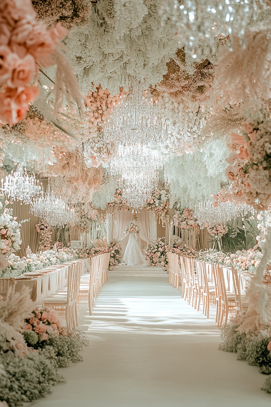 Wedding Aisle Beneath a Floral Wonderland