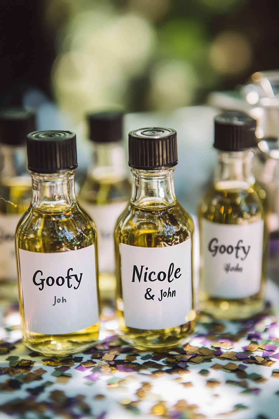 Favors in Custom-Printed Bottles