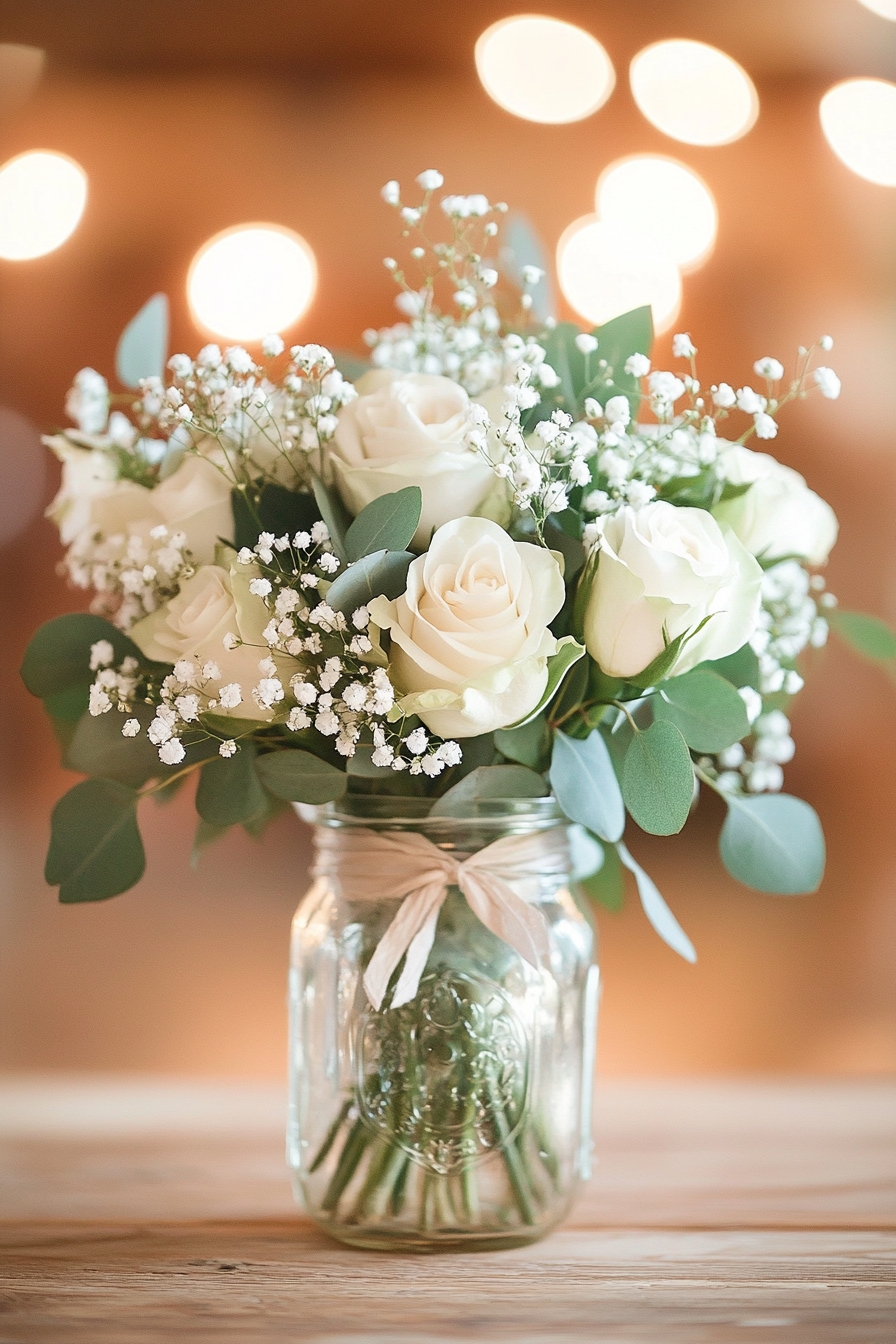 Flowers in Mason Jars