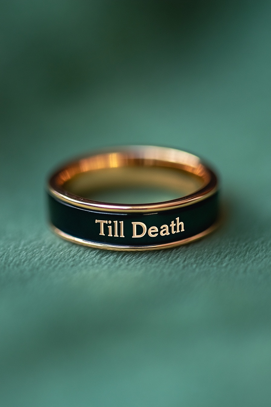 10. Dark Romance ‘Till Death’ Wedding Ring
