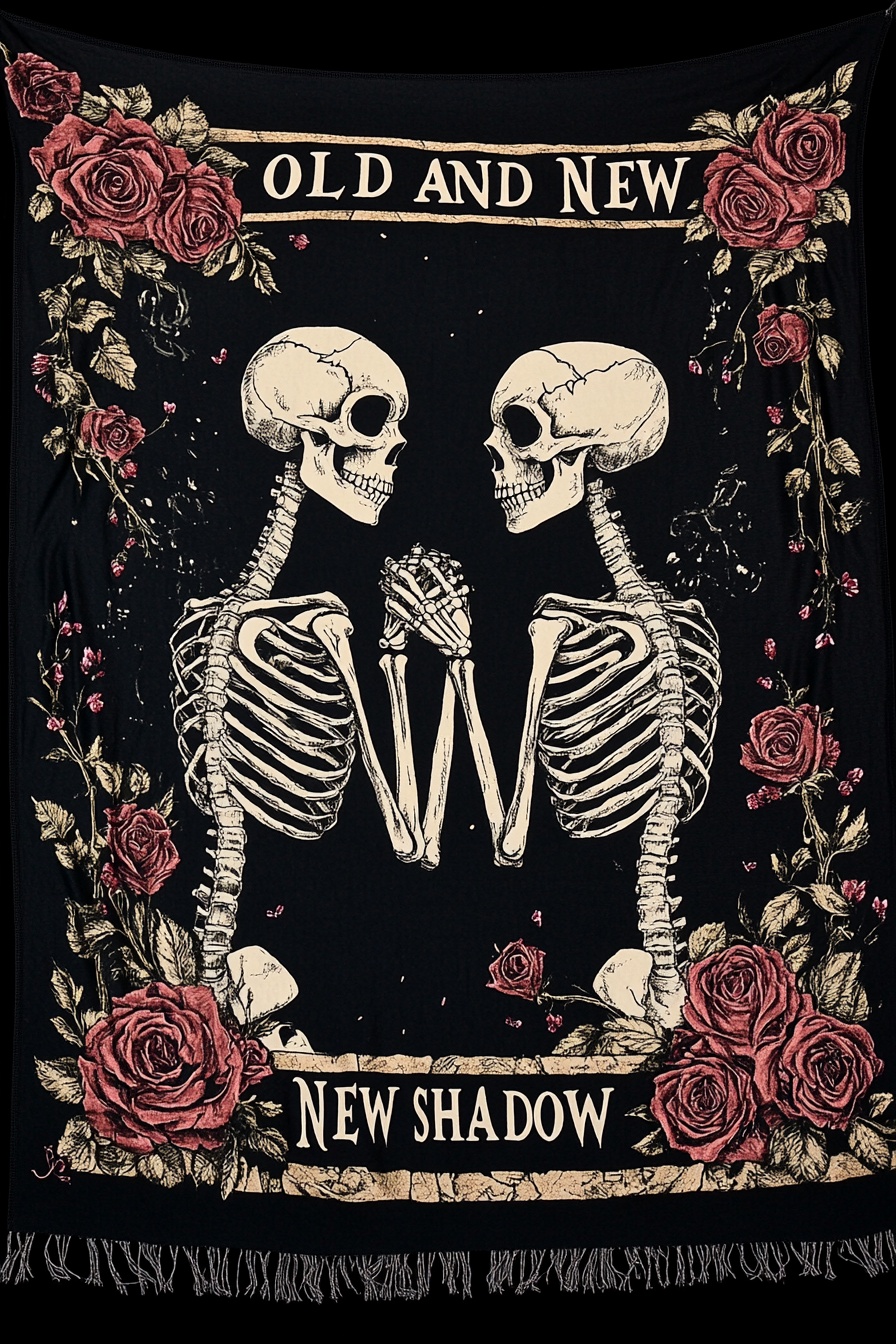 3. A Love That Never Dies – Skeleton Romance Tapestry