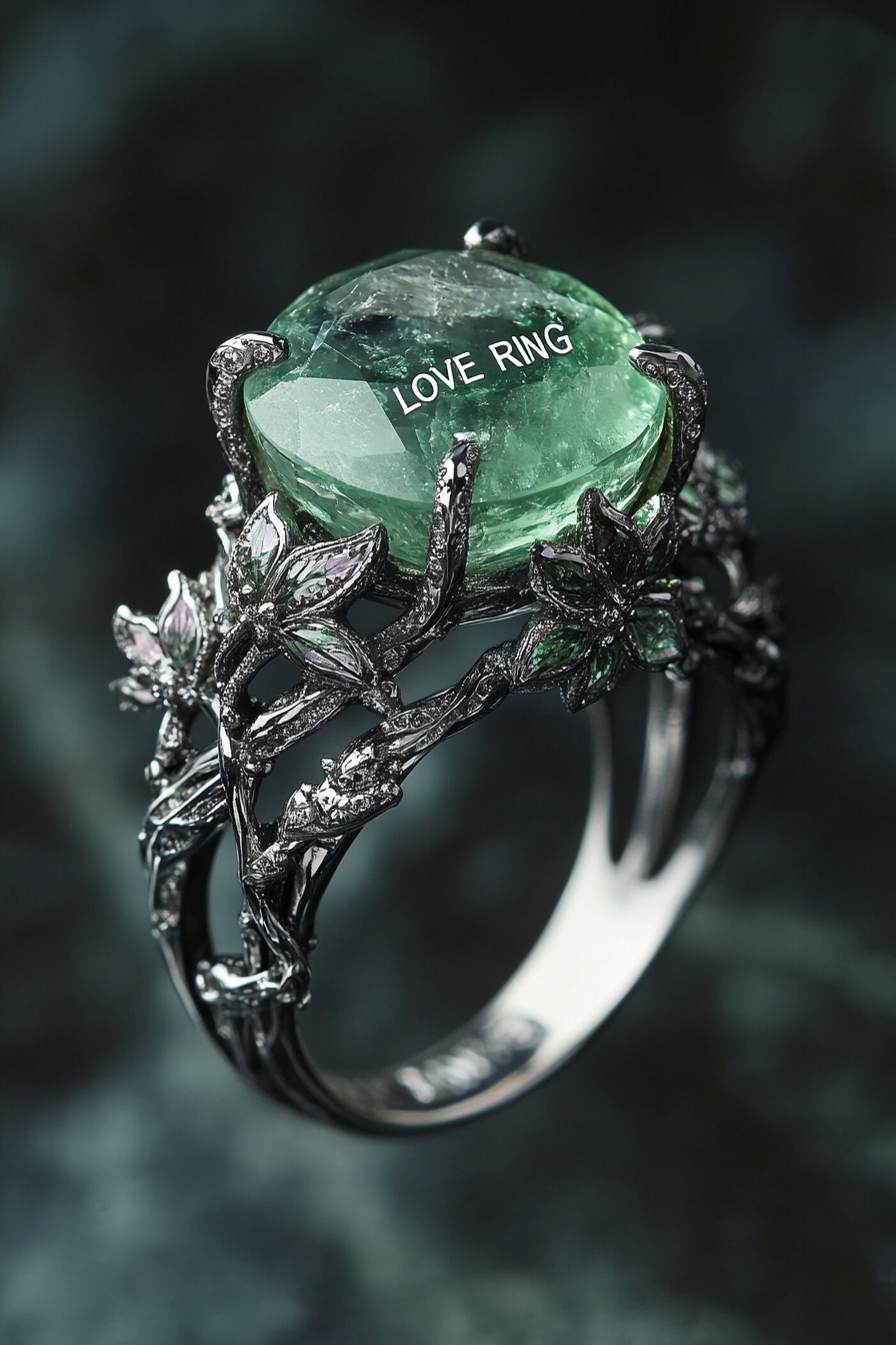 6. Enchanted Forest Gothic Wedding Ring
