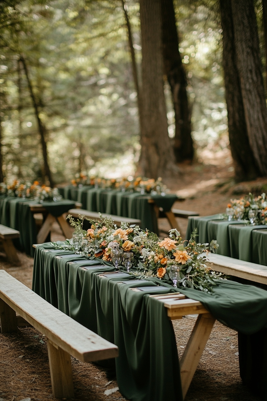 Green Tables and Fresh Florals