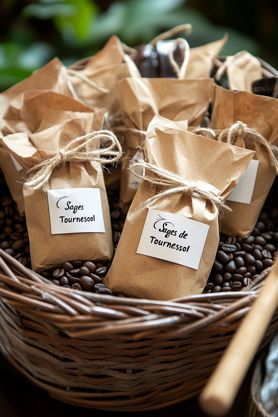 Handcrafted Coffee Bags for Wedding Guests
