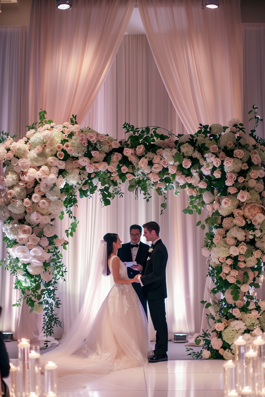 Enchanting Indoor Floral Altar