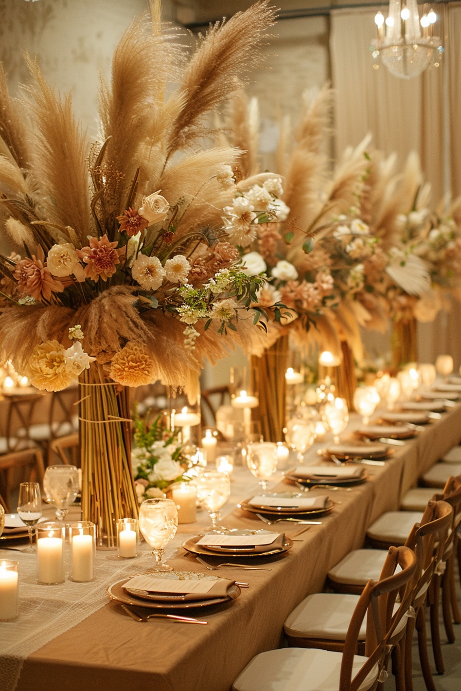 Luxe Pampas Grass Centerpieces