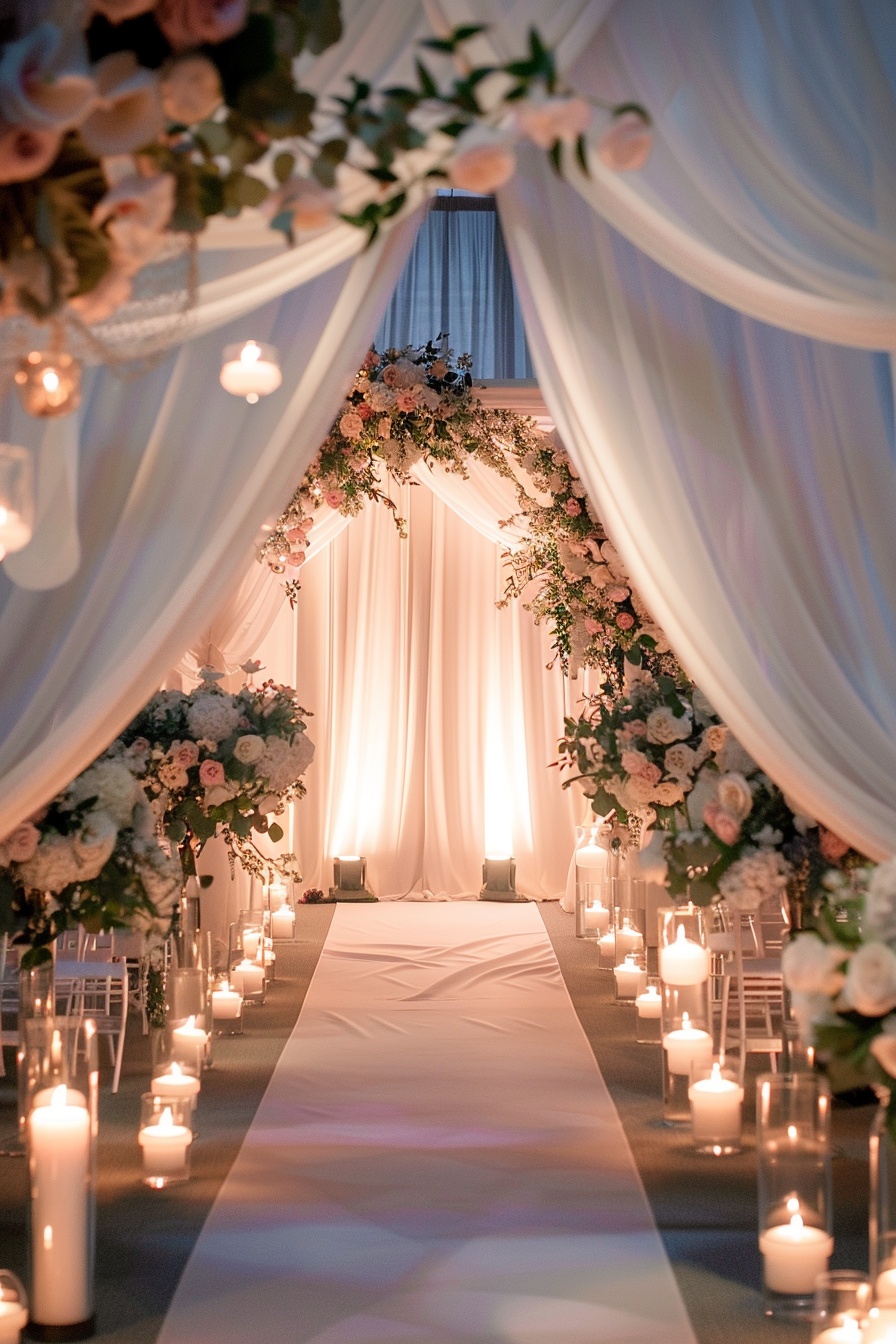 Walk Down the Aisle in a Dreamy Candlelit Floral