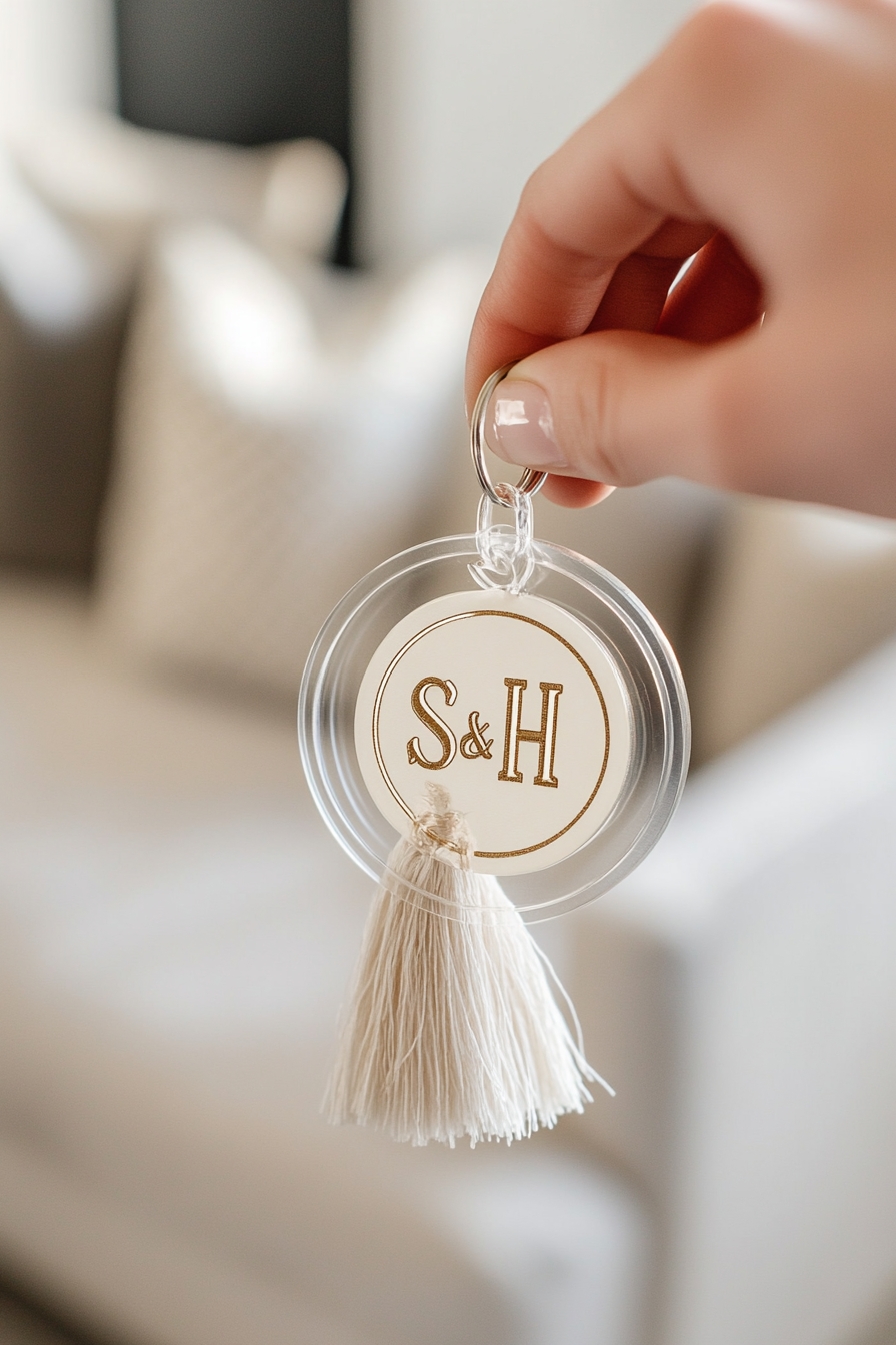 Initials Keychain with Tassel
