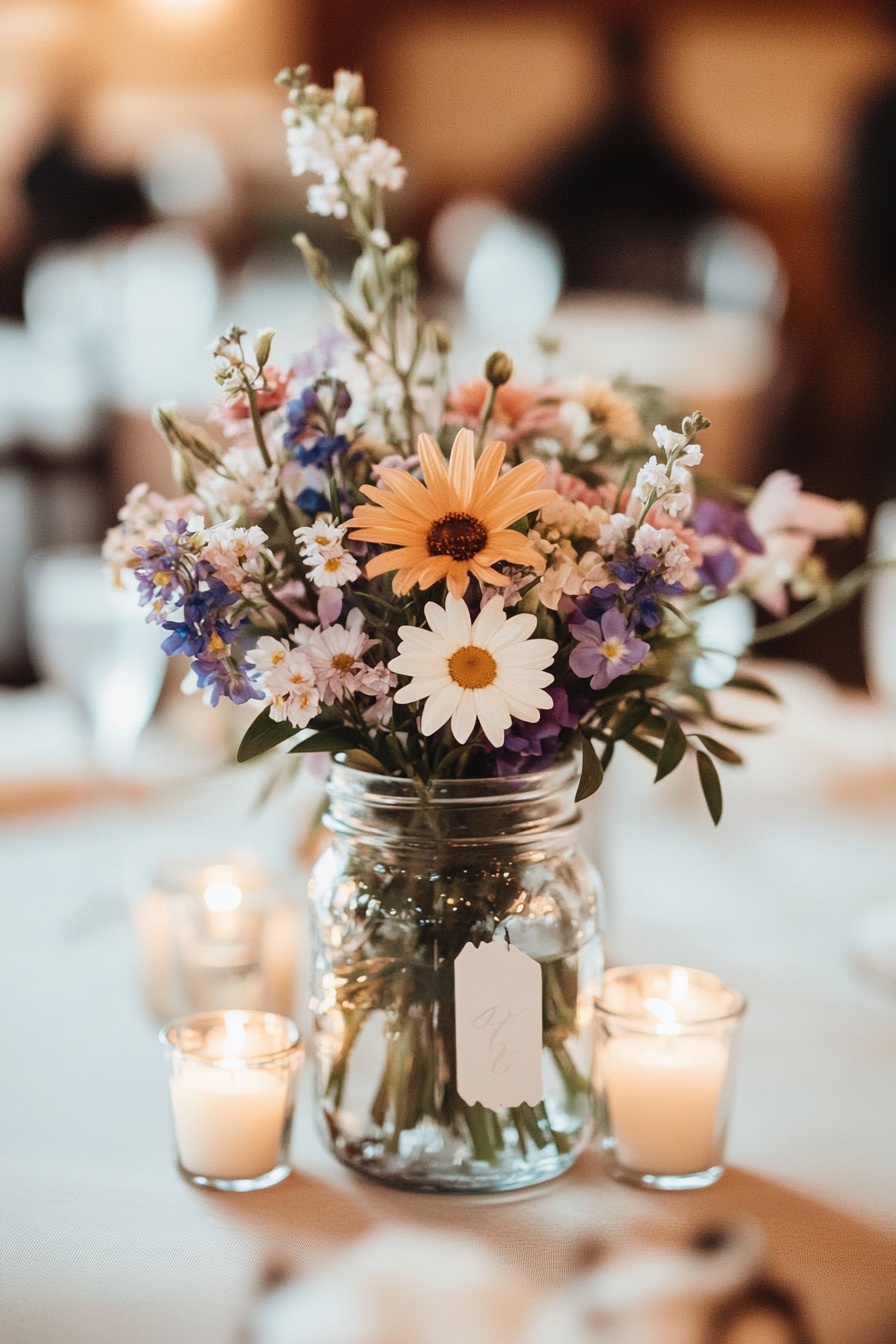 Daisies and Candles at Your Barn Wedding