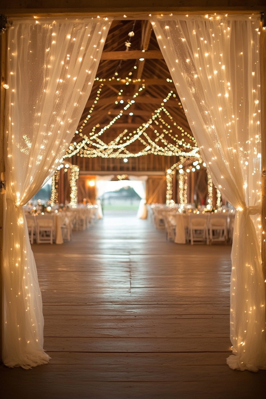 Twinkling Fairy Lights and Draped Fabrics