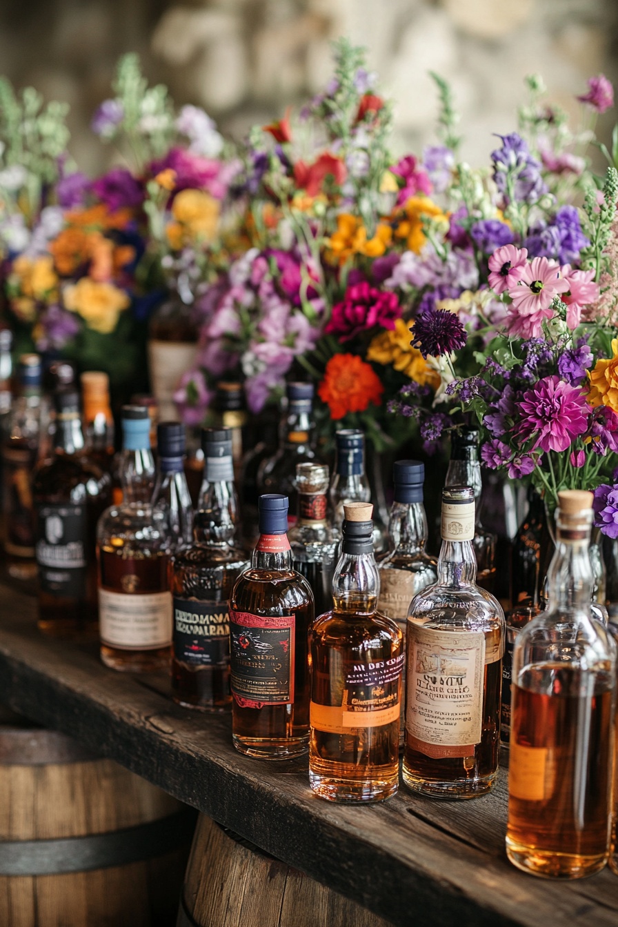 Floral Whiskey Bar Decor