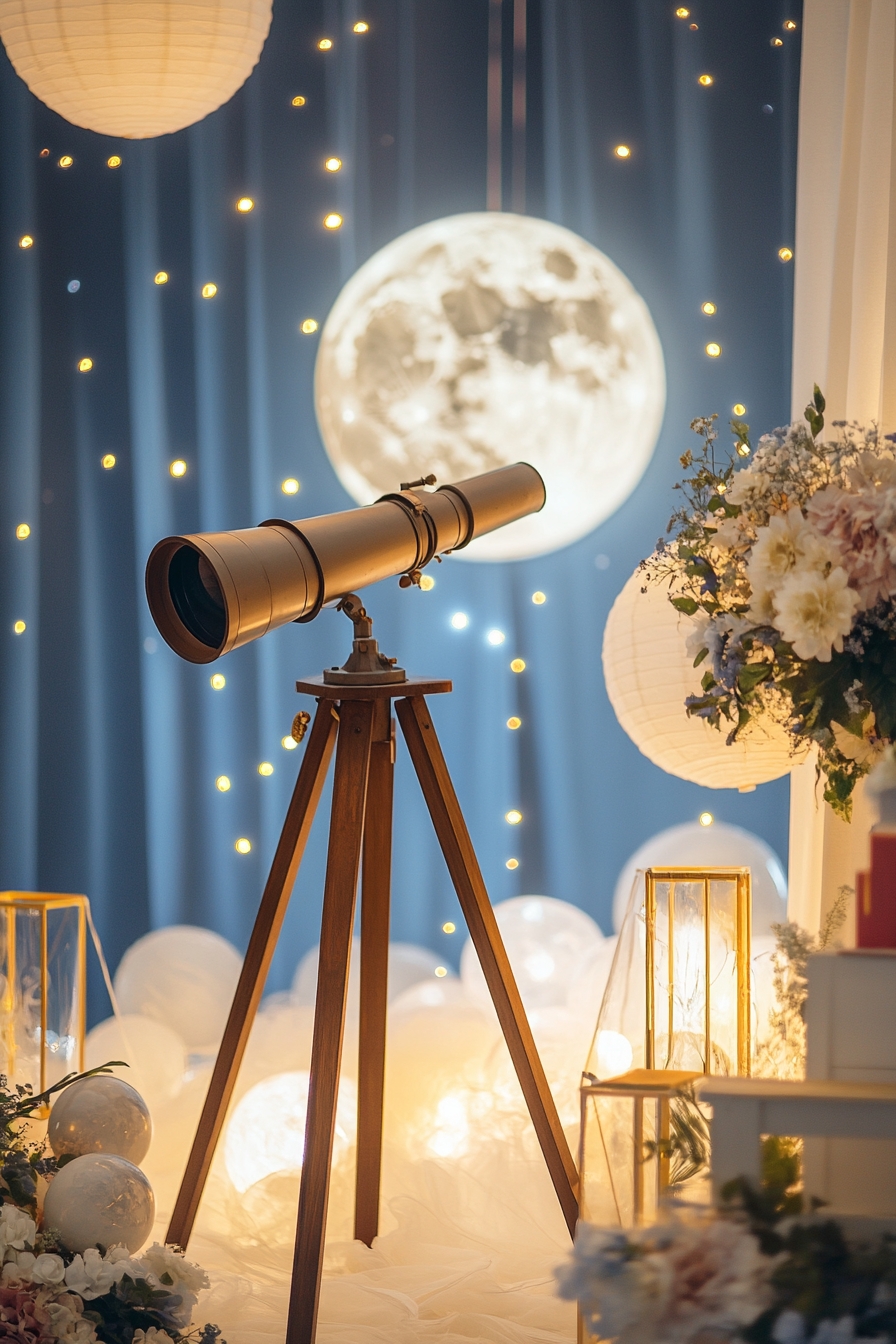 Moonlit Telescope Display