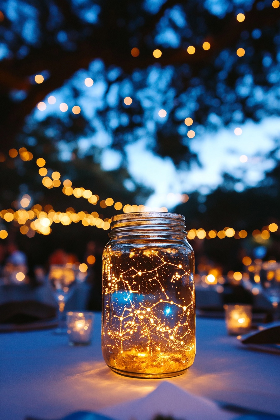 Tablescape with a Glowing Starry Jar