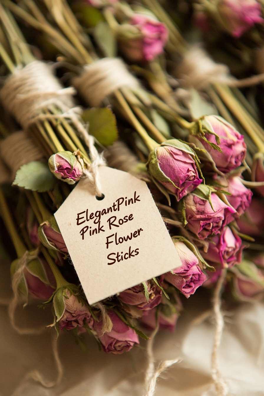Pink Rose Flower Sticks