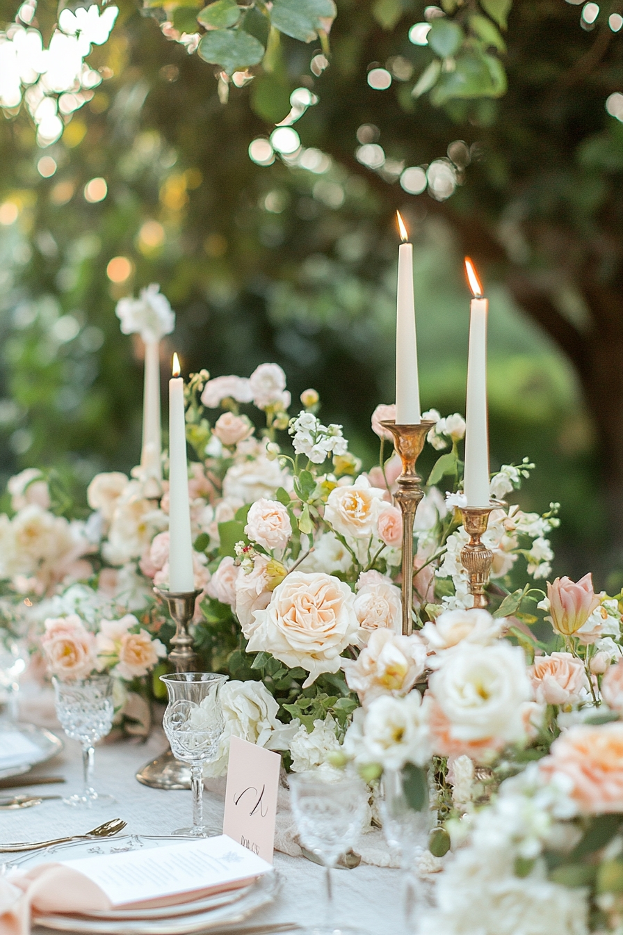 Soft-Pink Florals Candlelight Glow