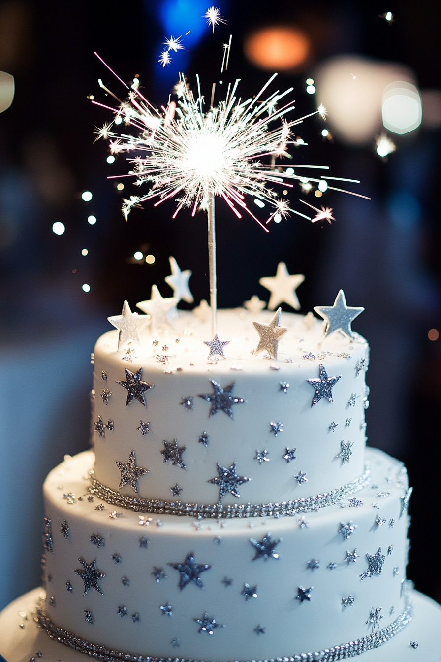 Sparkling Starry Wedding Cake