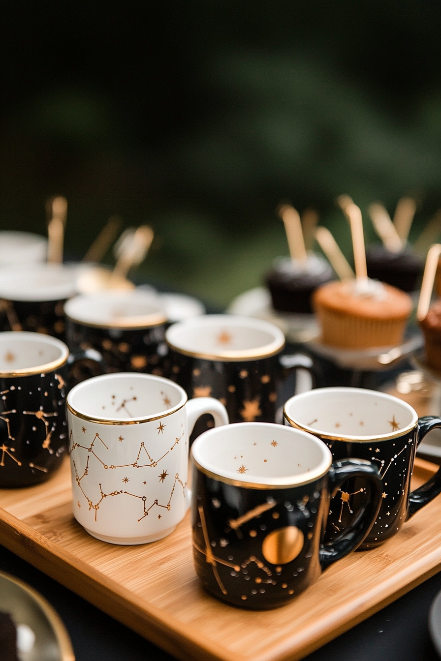 Starry Mugs and Cupcakes